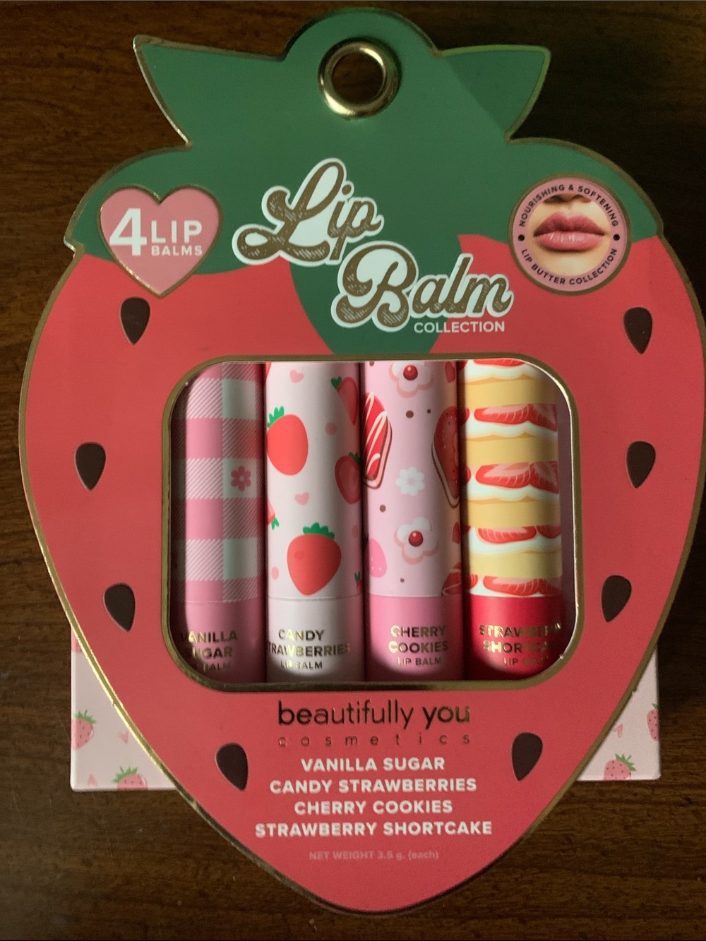 NWT beautifully you Cosmetics 4pc Fruity Lip Balm Collection